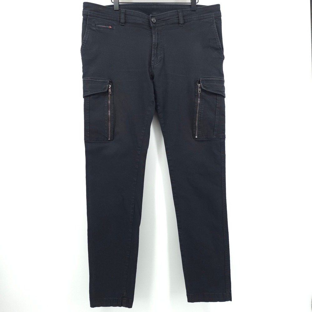 Diesel Mens Cargo Pants Slim Fit 38 Navy Blue Tactical Streetwear